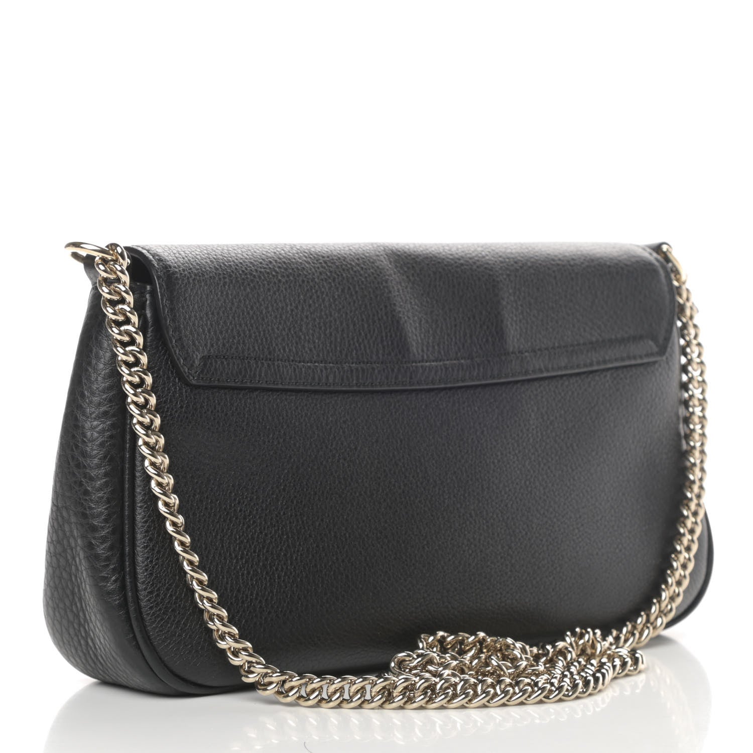 Gucci Pebbled Calfskin Medium Soho Flap Crossbody Black 3 of 12