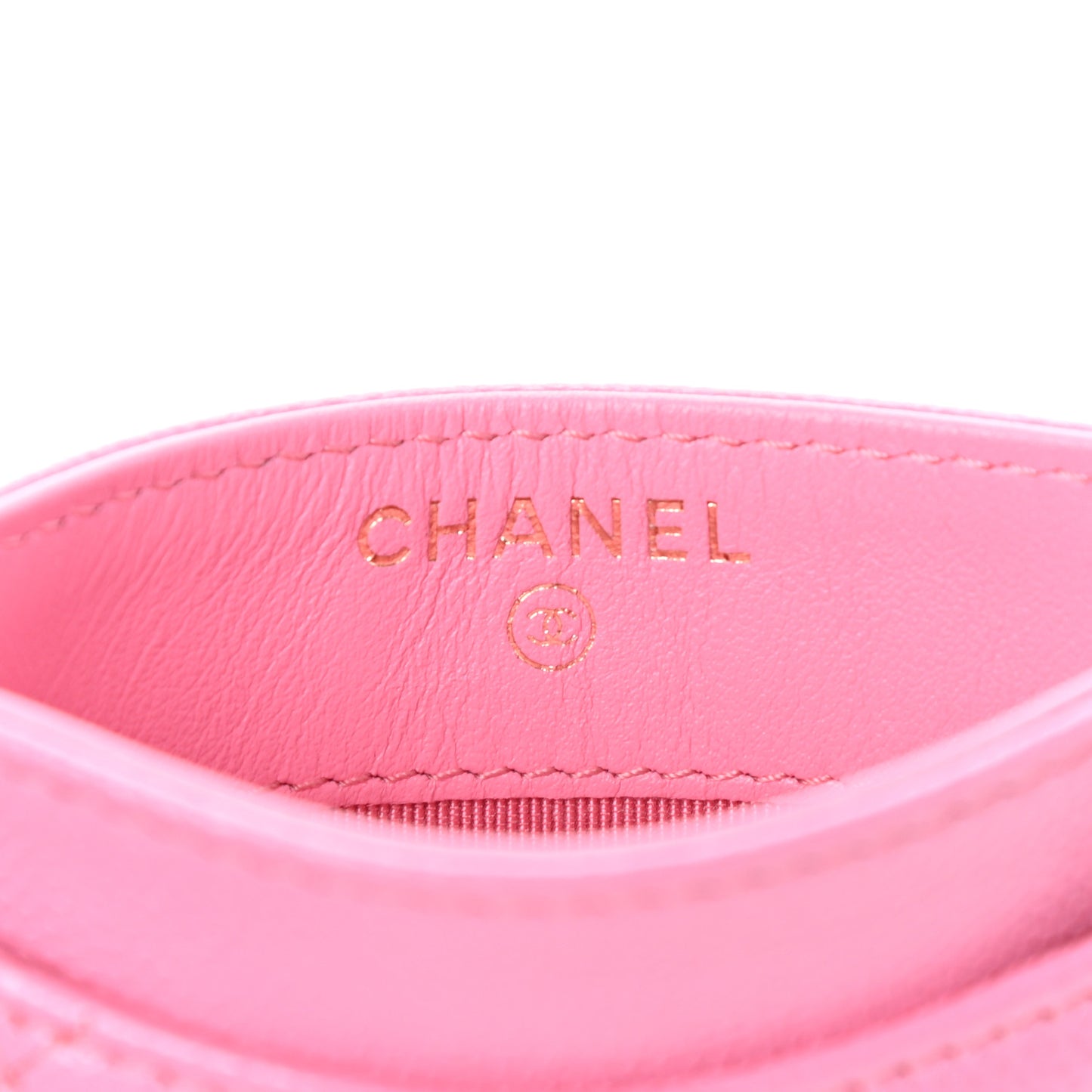 Caviar Quilted Card Holder Pink