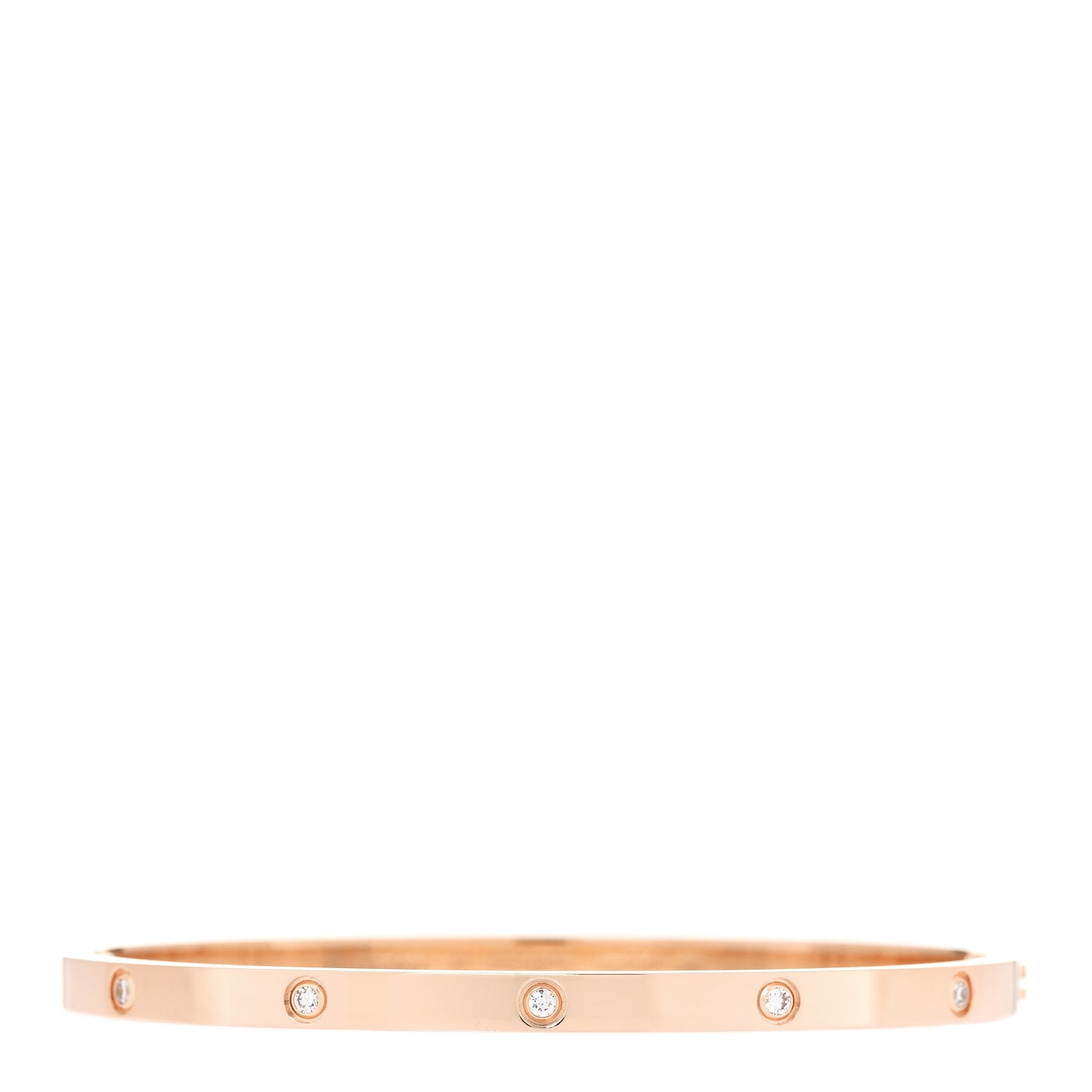 18K Pink Gold 10 Diamond Small LOVE Bracelet 17