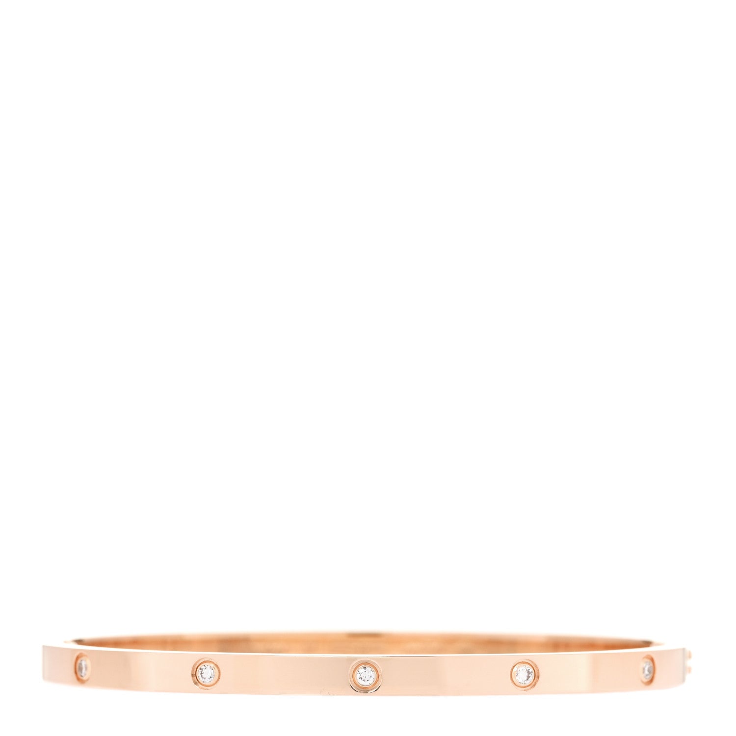 Cartier 18K Pink Gold 10 Diamond Small LOVE Bracelet 17 1 of 8