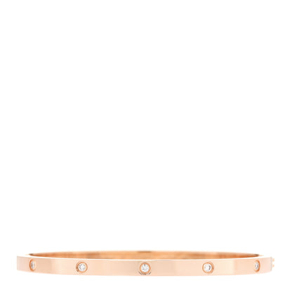 Cartier 18K Pink Gold 10 Diamond Small LOVE Bracelet 17 1 of 8
