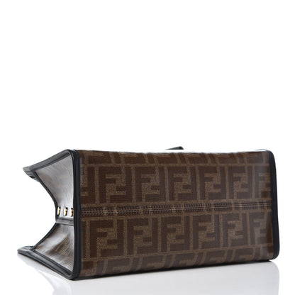 Fendi Glazed Fabric Vitello Century FF 1974 Stamp Patch Mini Peekaboo Defender Cover Mogano Panna Black 4 of 7