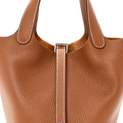 Hermes Taurillon Clemence Picotin Lock 18 PM Gold 8 of 11