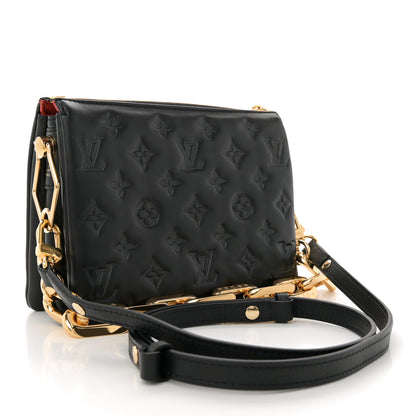 Louis Vuitton Lambskin Embossed Monogram Coussin BB Black 3 of 9