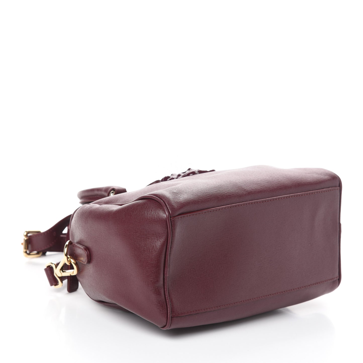 Saffiano Calfskin Palazzo Duffle Bag Burgundy