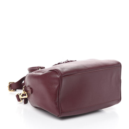 Versace Saffiano Calfskin Palazzo Duffle Bag Burgundy 4 of 9