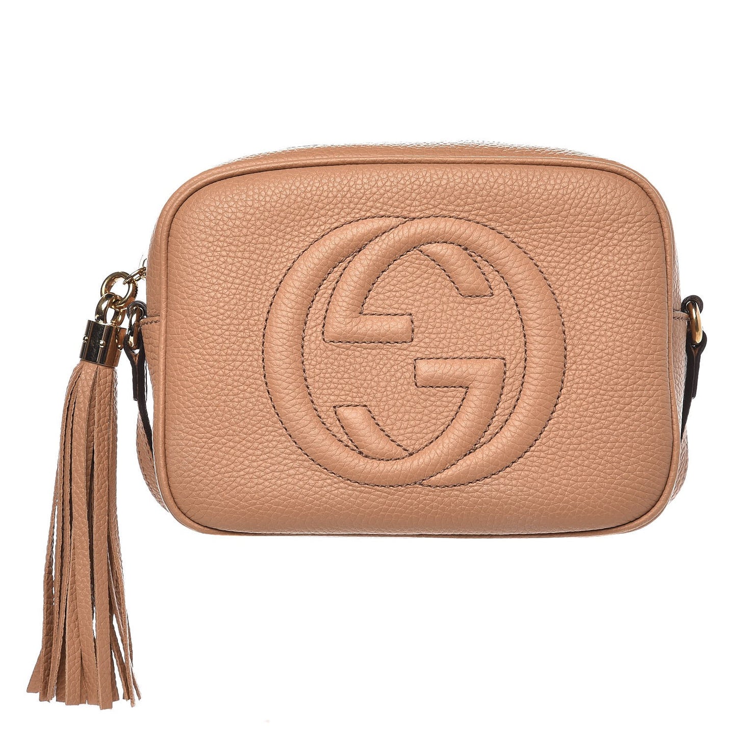 Pebbled Calfskin Small Soho Disco Bag Camelia