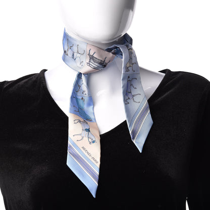 Hermes Silk Couvertures Nouvelles Twilly Ciel Marine Sable 2 of 5