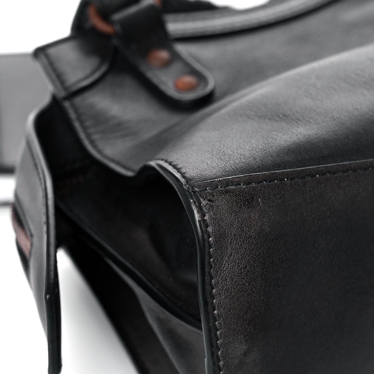 Used Calfskin Rust Hardware Mini Neo Classic City Black