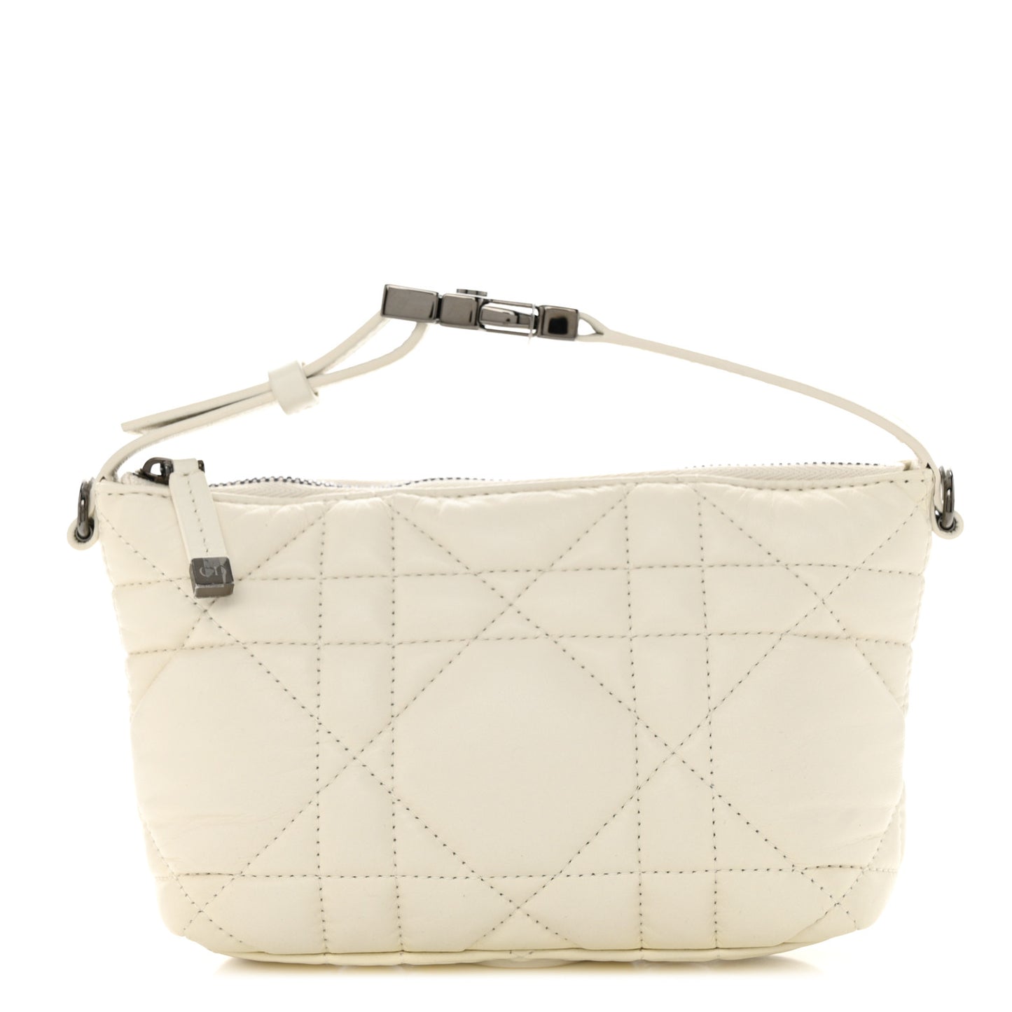 Calfskin Macrocannage Small Diortravel Nomad Pouch Latte