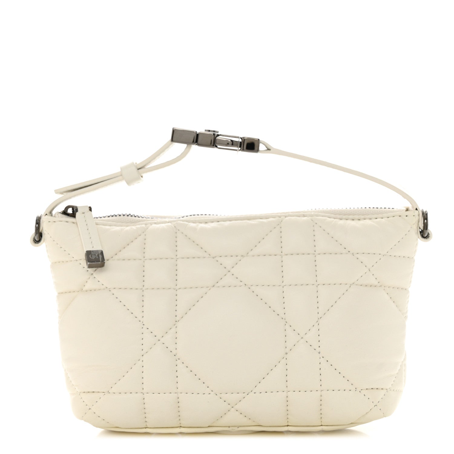 Christian Dior Calfskin Macrocannage Small Diortravel Nomad Pouch Latte 1 of 11