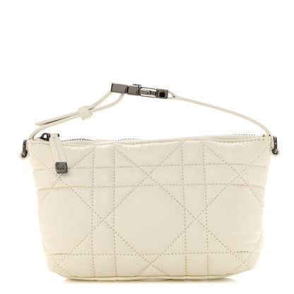 Christian Dior Calfskin Macrocannage Small Diortravel Nomad Pouch Latte 1 of 11