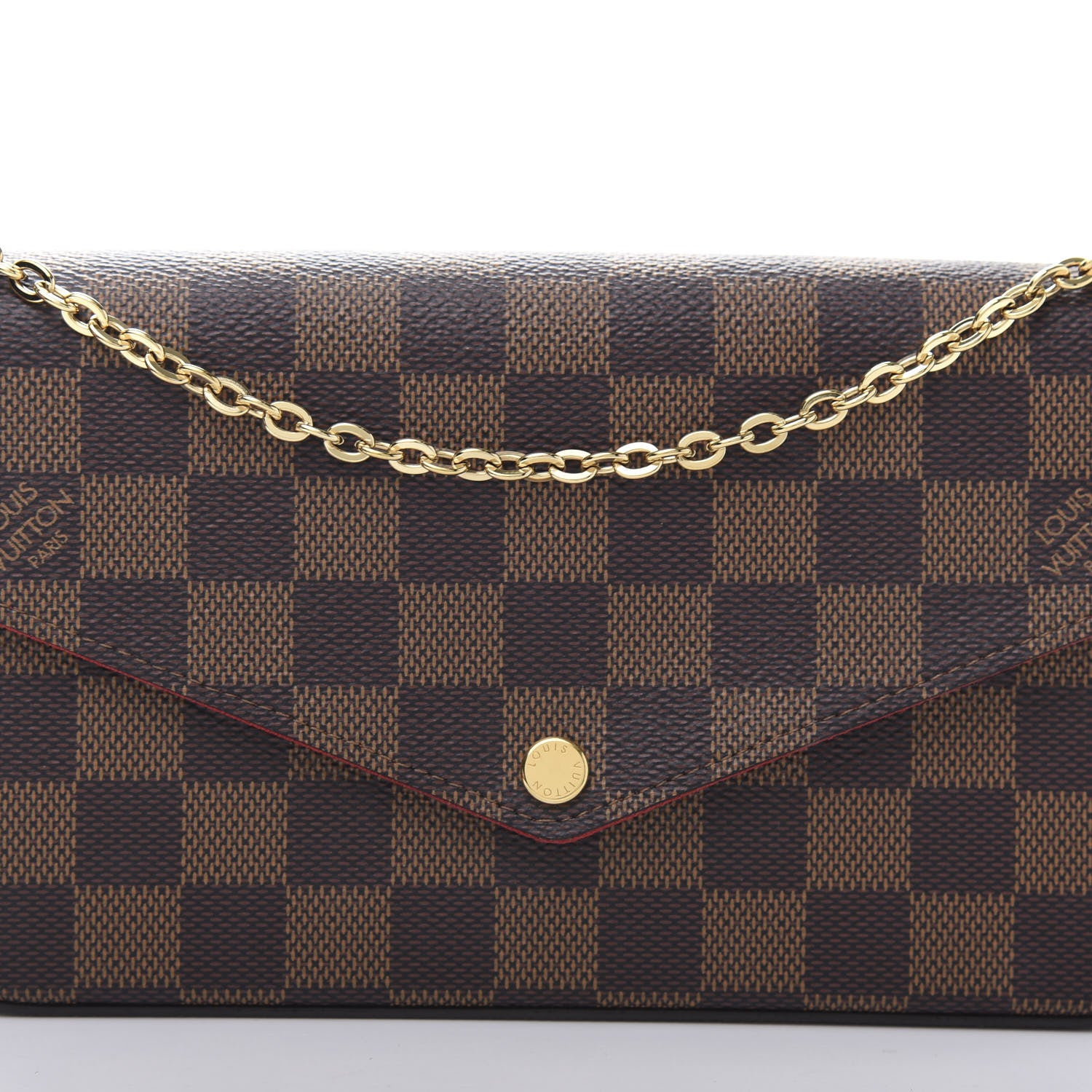 Louis Vuitton Damier Ebene Pochette Felicie Chain Wallet 10 of 14