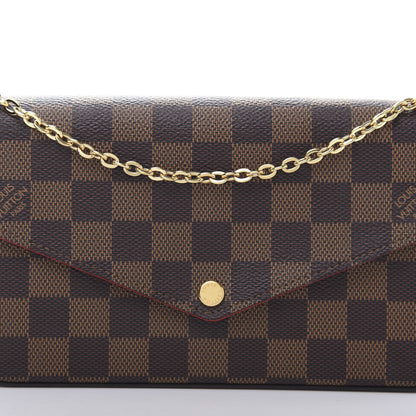 Louis Vuitton Damier Ebene Pochette Felicie Chain Wallet 10 of 14