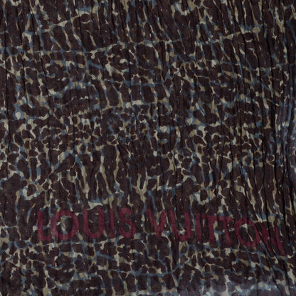 Louis Vuitton Cashmere Silk Lezard Stole Burgundy 4 of 7
