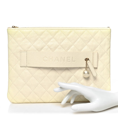 Chanel Iridescent Caviar Medium Night by the C Pouch Clutch White 2 of 11