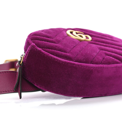 Gucci Velvet Matelasse GG Marmont Belt Bag 95 38 Fuchsia Violet Cyclamen 8 of 12