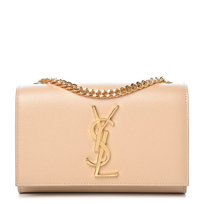 Saint Laurent Grain De Poudre Small Monogram Kate Satchel Nude Powder 1 of 6
