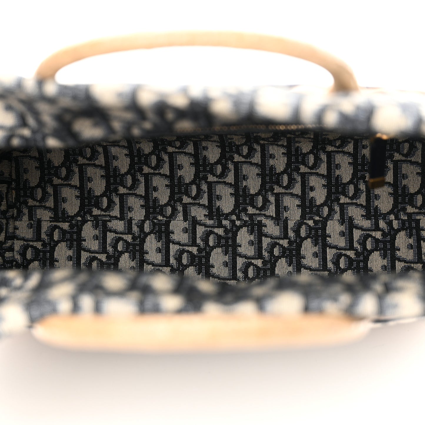 Wicker Oblique Basket Bag Blue