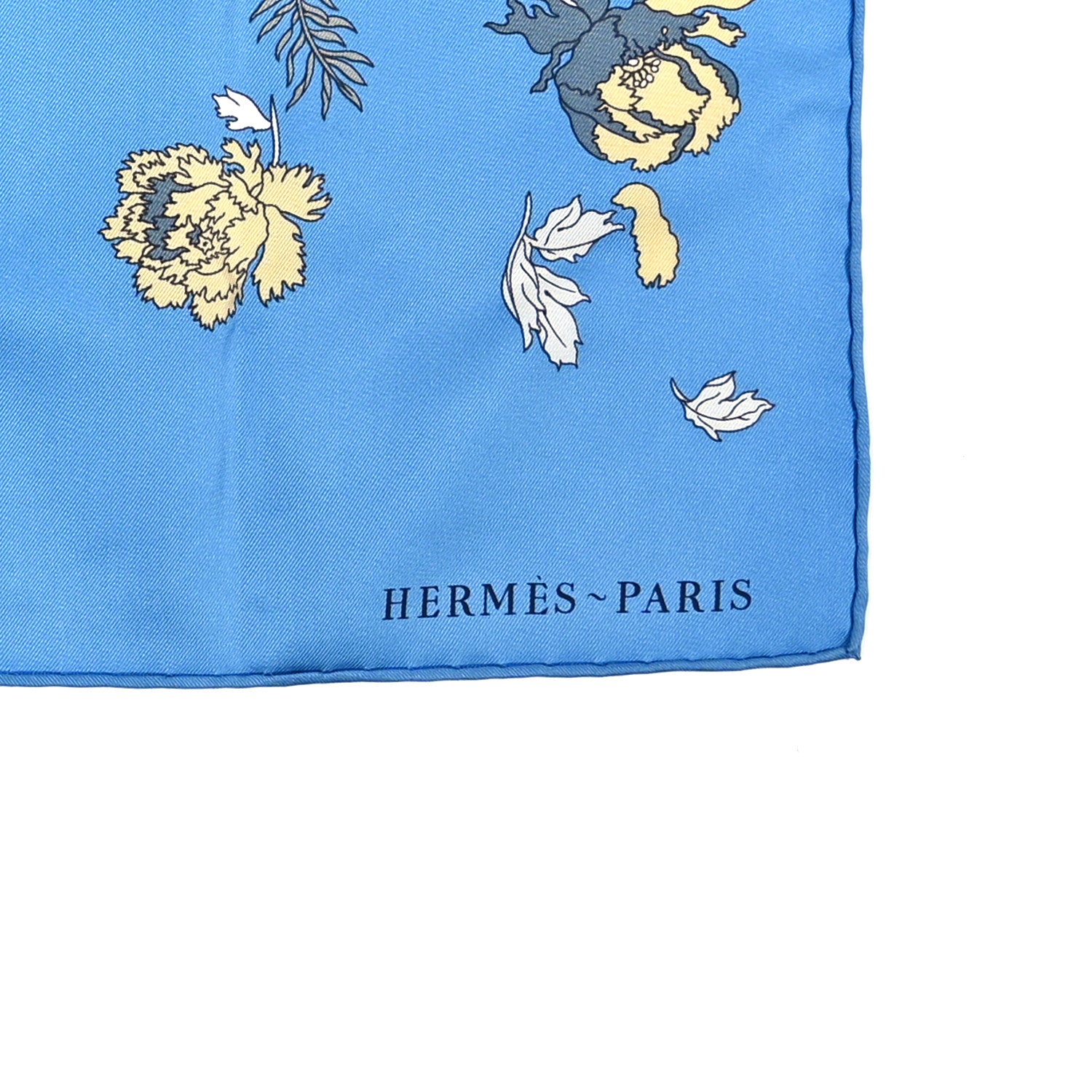 Hermes Silk Robe Legere Scarf 90 Bleu Azure Ocre Roux 2 of 3