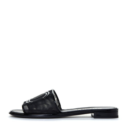 Chanel Mesh Patent Calfskin CC Mules 39 Black 1 of 16