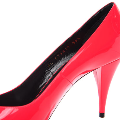 Saint Laurent Patent Calfskin Kiki 85 Pumps 38.5 Neon Pink 7 of 9