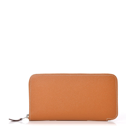 Hermes Epsom Silk'In Wallet Toffee Mykonos Bleu Ciel 1 of 8