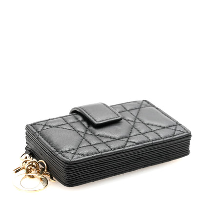 Christian Dior Lambskin Cannage Lady Dior Jasmine 5-Gusset Card Holder Black 4 of 7