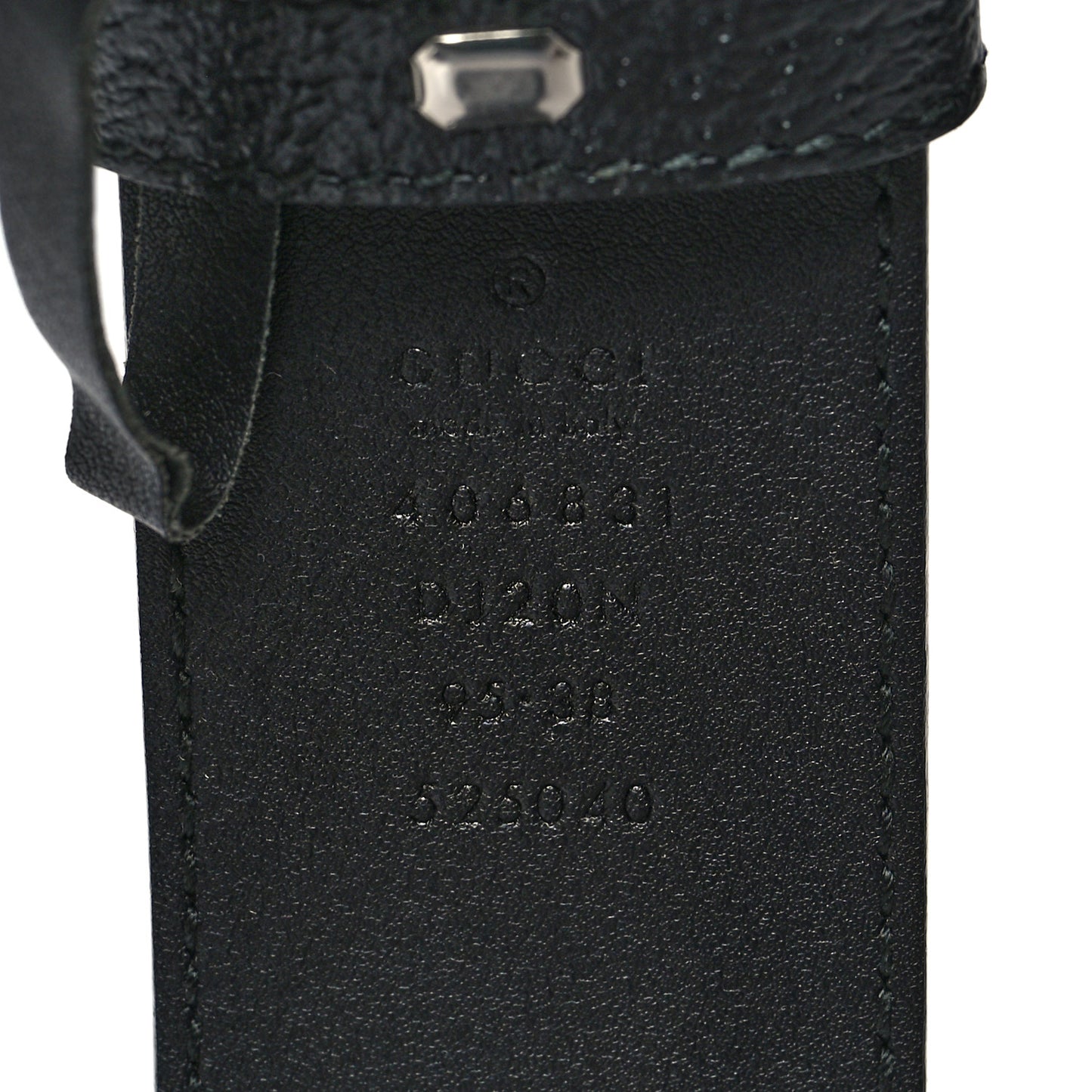 Textured Dollar Calfskin Nickel Double G 40mm Belt 95 38 Black