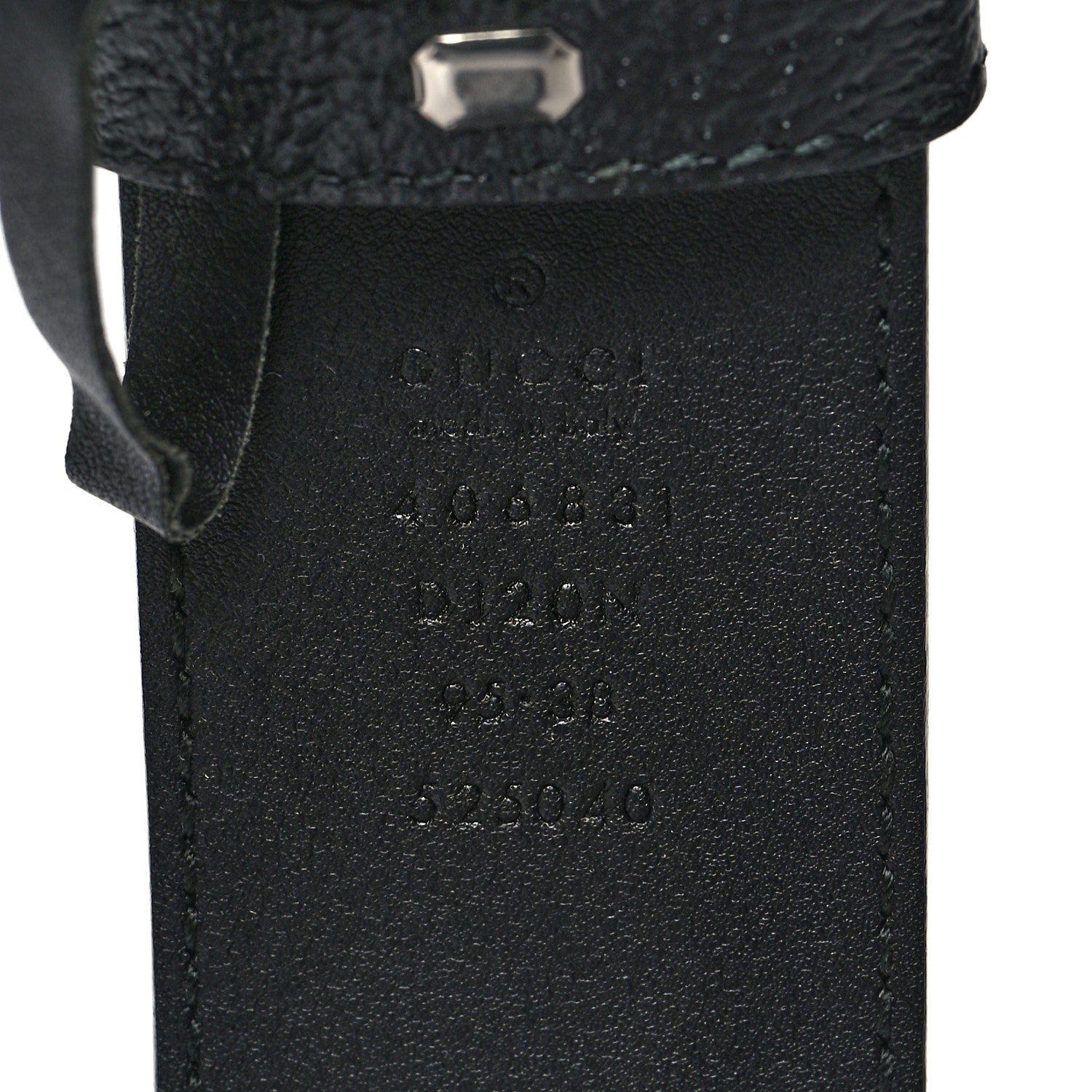 Gucci Textured Dollar Calfskin Nickel Double G 40mm Belt 95 38 Black 3 of 5