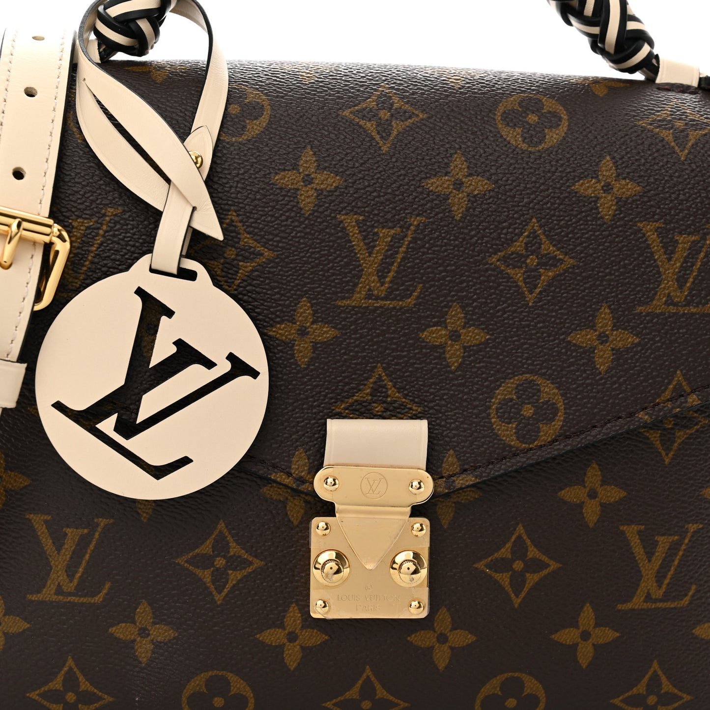 Monogram Braided Pochette Metis Creme Beige