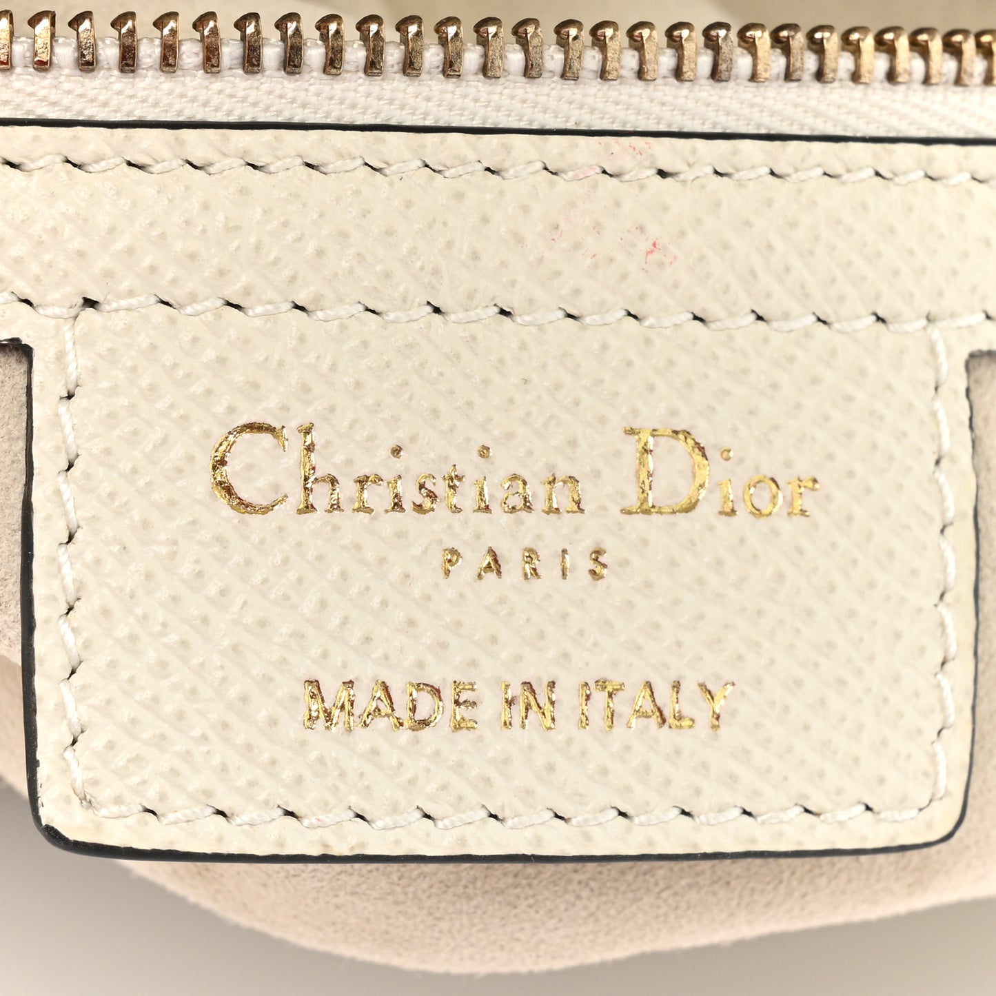 Grained Calfskin Saddle Bag White
