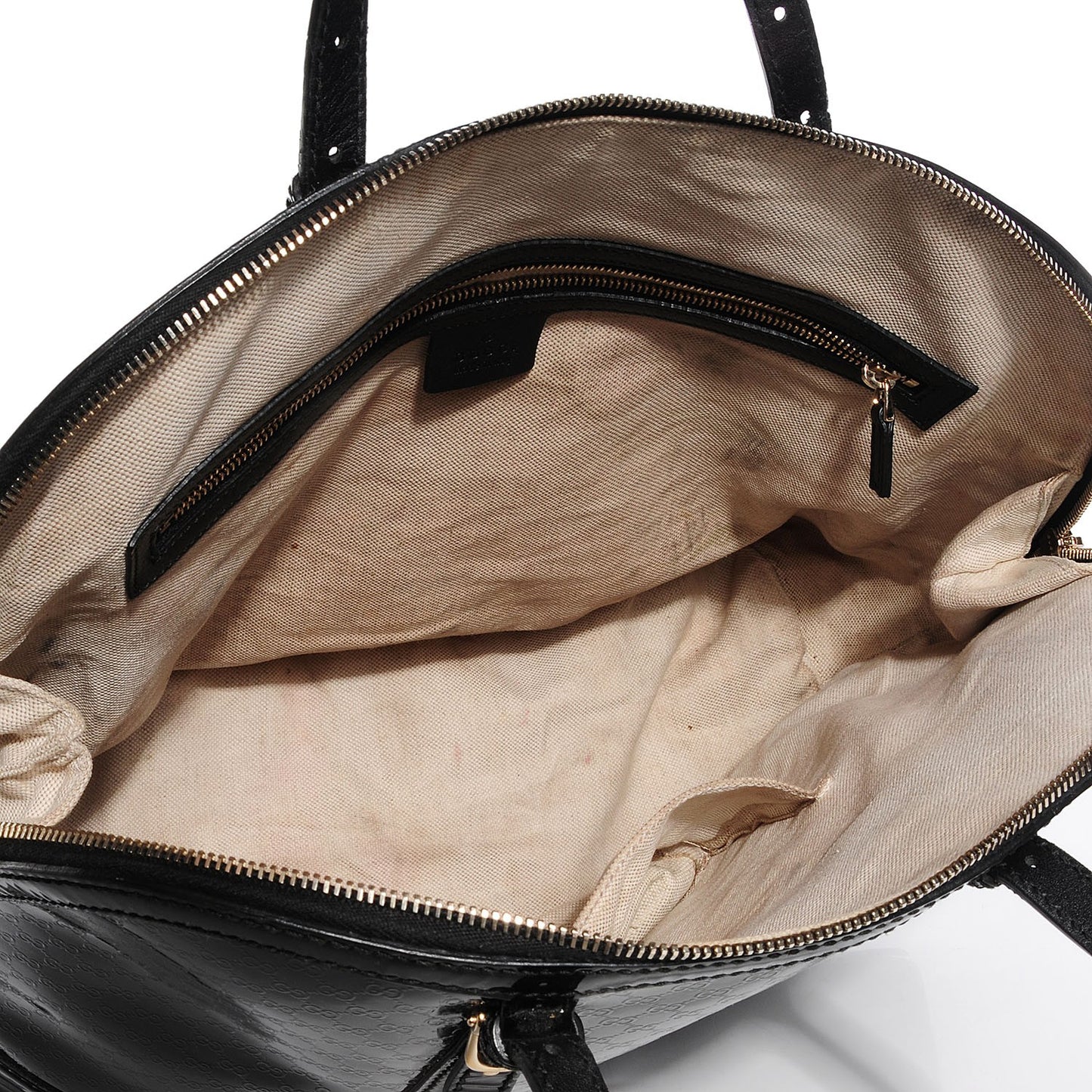 Patent Microguccissima Large Nice Top Handle Dome Bag Black