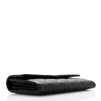 Chanel Caviar Quilted Large Gusset Flap Wallet Black 4 of 8