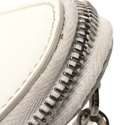 Prada Spazzolato Mini Triangle Chain Crossbody Pouch White 14 of 18