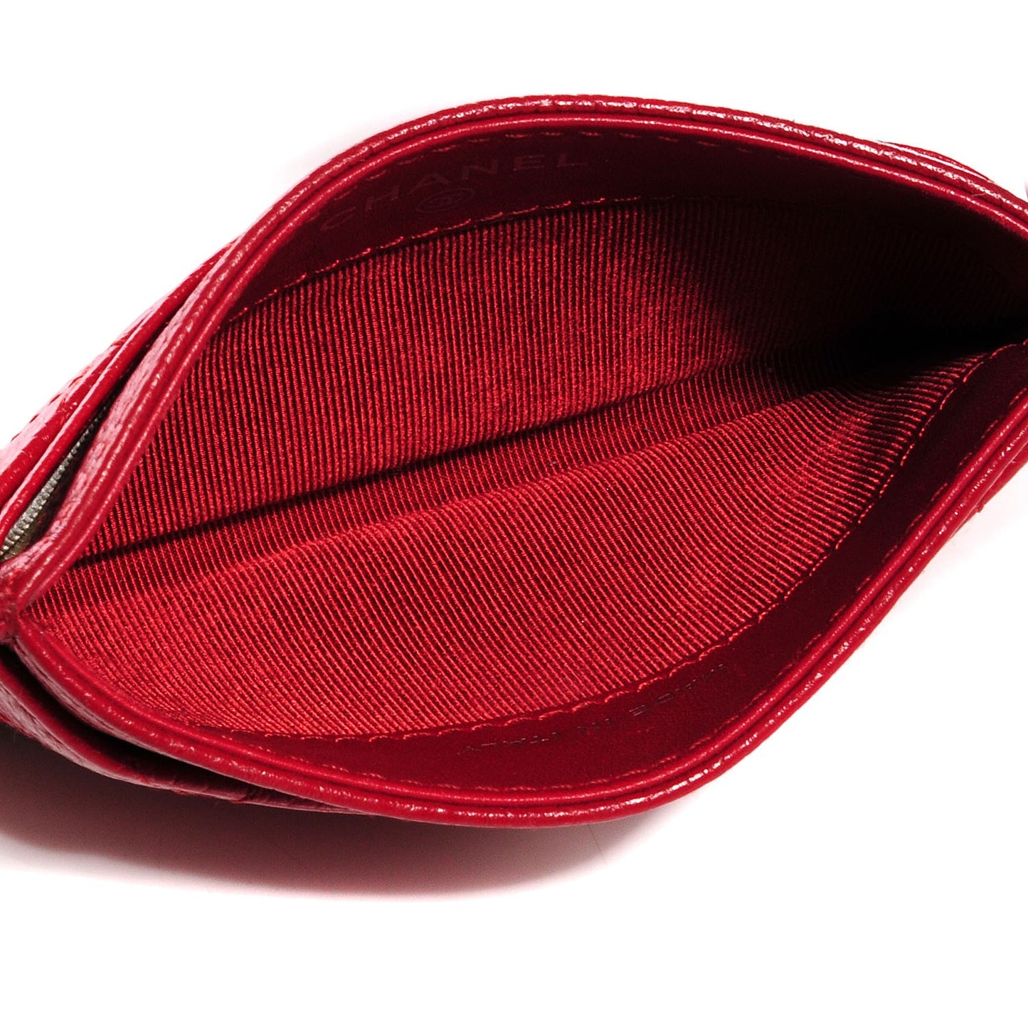 Caviar Quilted Card Holder Red