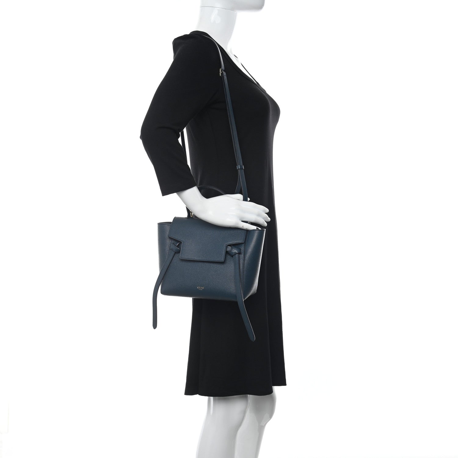 Celine Grained Calfskin Nano Belt Bag Abyss Blue 2 of 10
