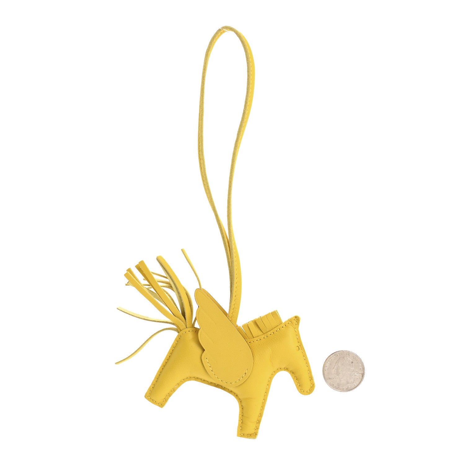 Hermes Milo Lambskin Grigri Rodeo Pegase Horse Bag Charm PM Jaune De Naples 2 of 9