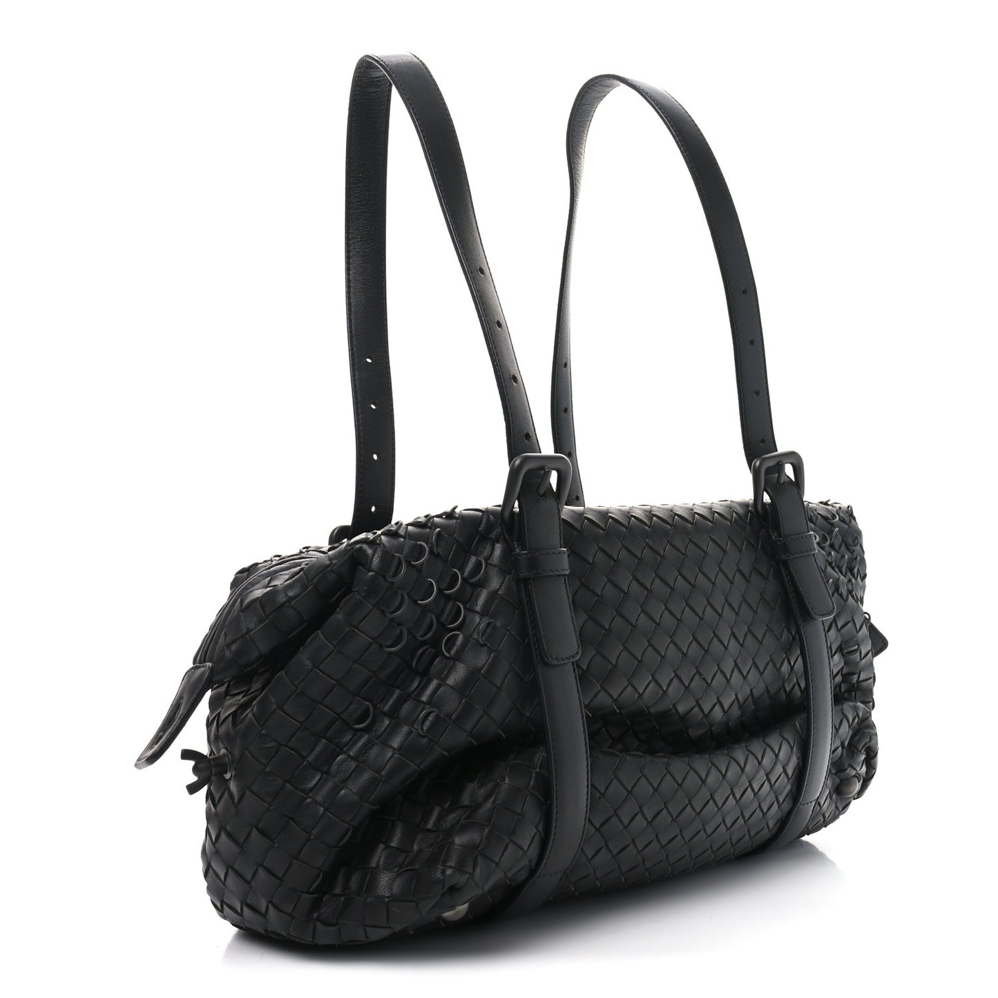 Nappa Intrecciato Montaigne Rings Bag Black