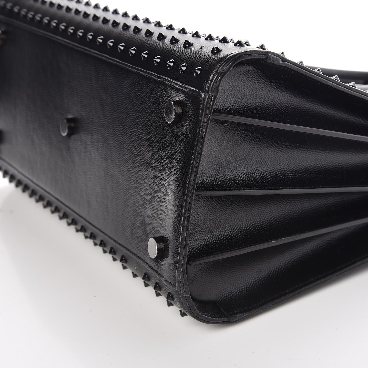 Saint Laurent Grain De Poudre Studded Small Sac De Jour Black 9 of 11