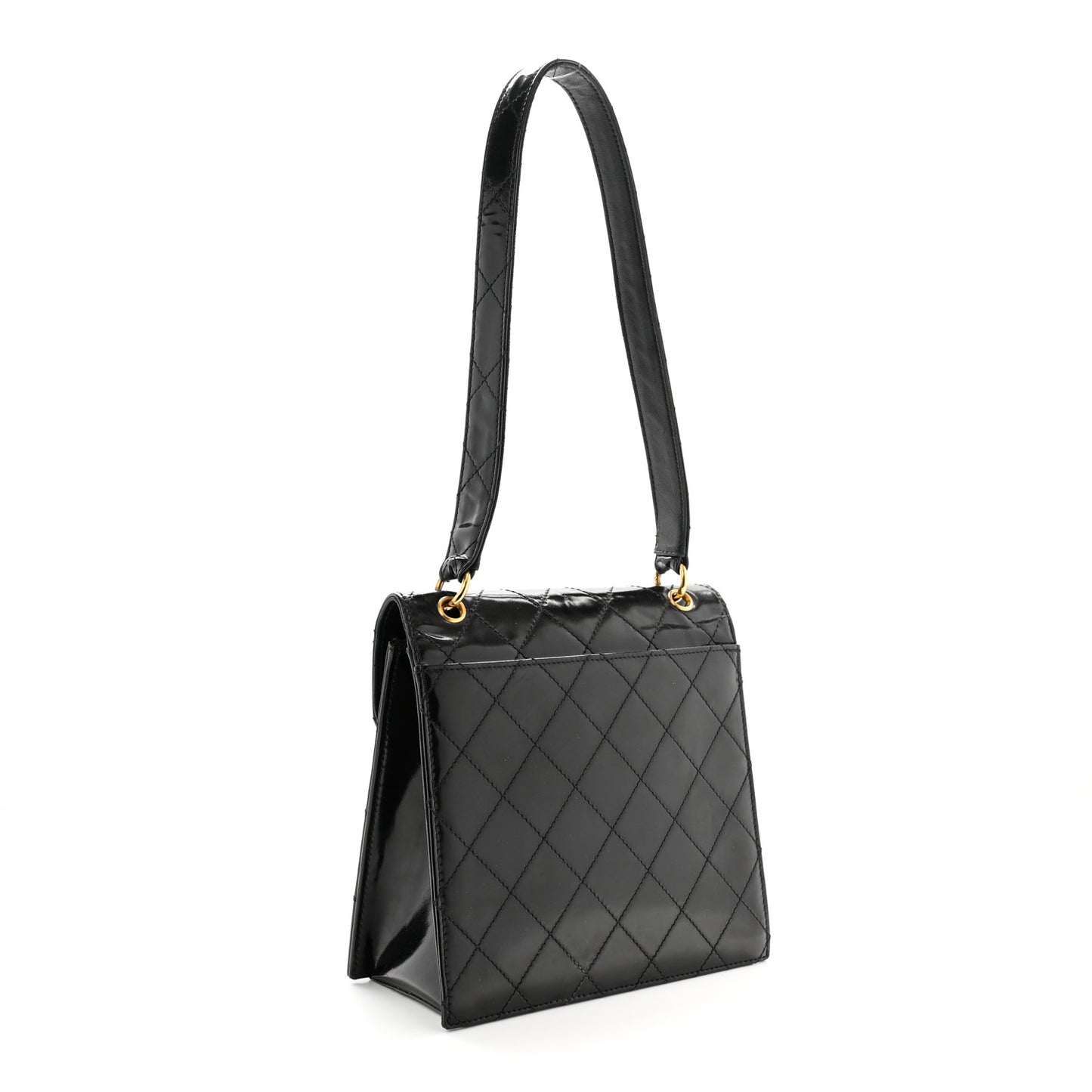 Patent Medium Kelly Flap Black