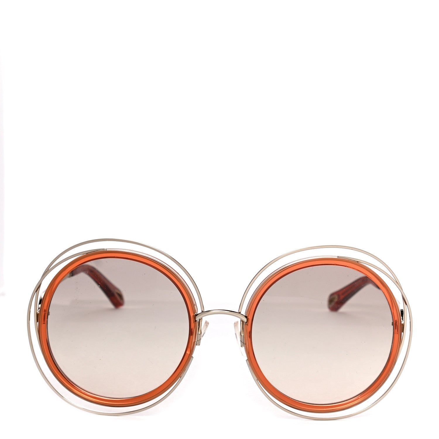 Chloe Oversized Round Carlina Sunglasses CE120S Orange 4 of 7