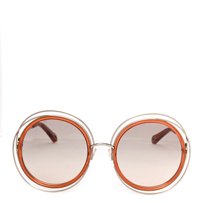 Chloe Oversized Round Carlina Sunglasses CE120S Orange 4 of 7