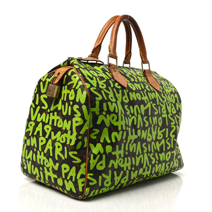 Louis Vuitton Monogram Graffiti Speedy 30 Green 3 of 10