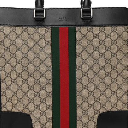 Gucci GG Supreme Monogram Vintage Web Large Tote Bag Black 8 of 12