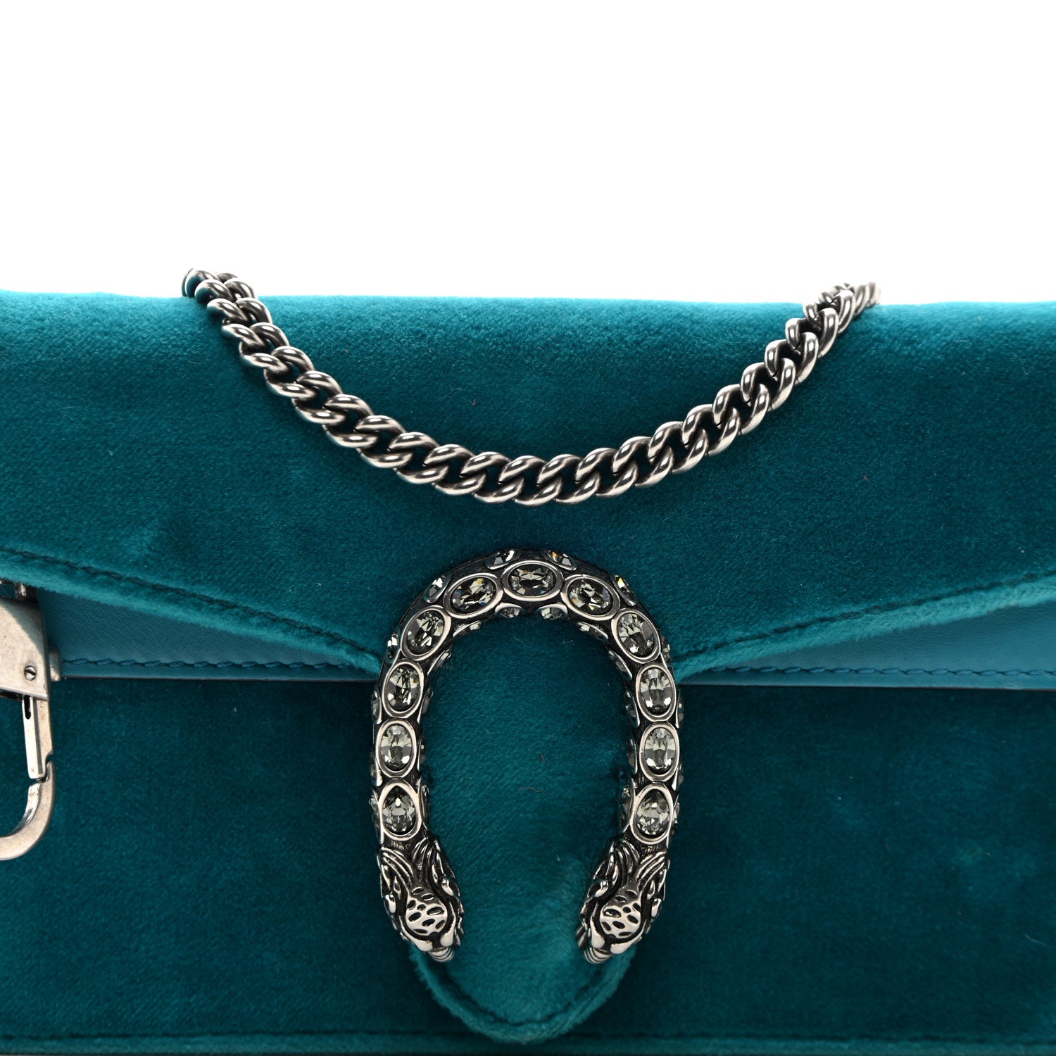Gucci Velvet Super Mini Dionysus Shoulder Bag Pavone Cyan 8 of 11