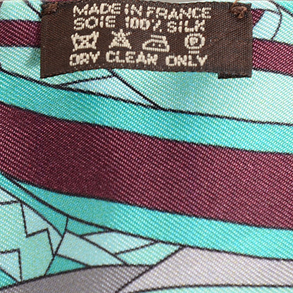 Hermes Silk Les Flots Du Cheval Twilly Turquoise 3 of 6