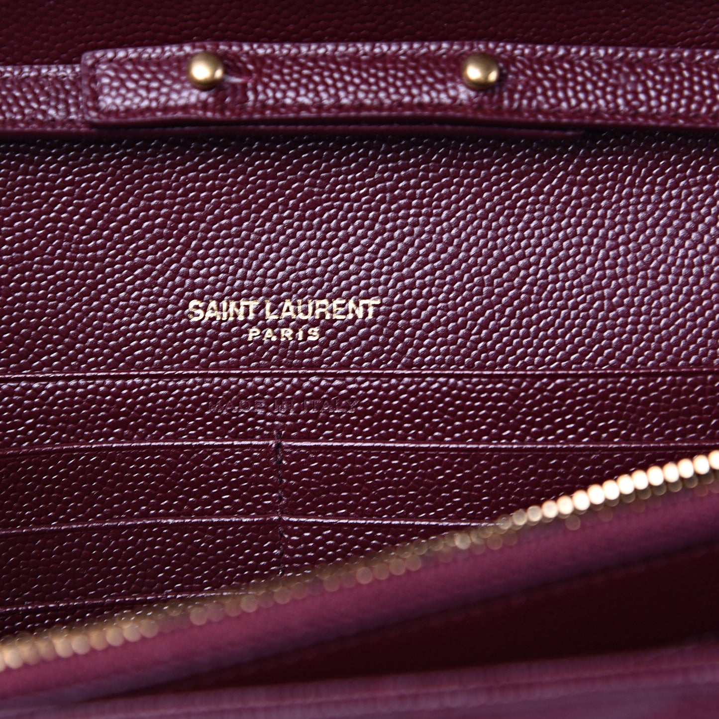Grain De Poudre Matelasse Chevron Monogram Chain Wallet Rouge Legion