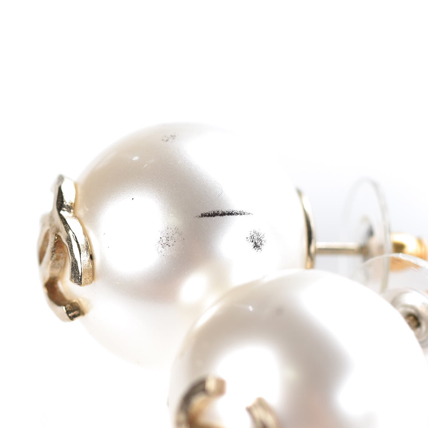 Chanel Pearl CC Large Earrings Gold 5 of 7