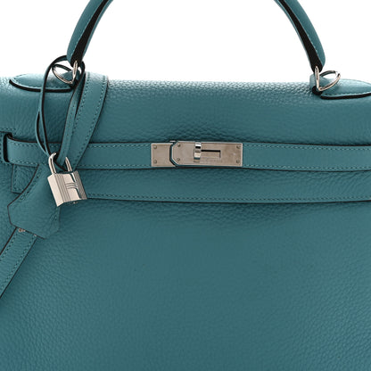 Hermes Togo Kelly Retourne 32 Bleu Atoll 8 of 10